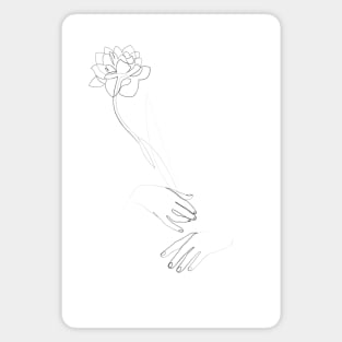 Flower - minimal line art Magnet